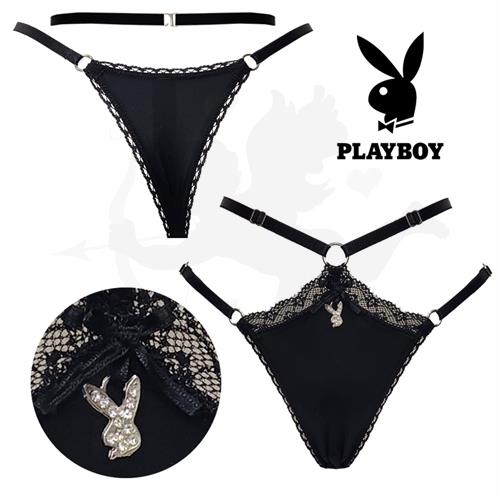 Colaless string de microfibra  negra